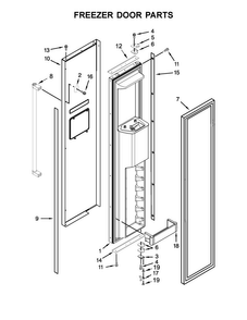 Freezer Door Parts Diagram and Parts List for KBSD612ESS01  KitchenAid Refrigerator