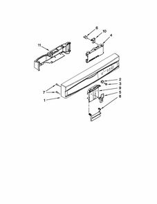 Control Panel And Latch Parts Diagram and Parts List for 66517749K016  Kenmore Dishwasher