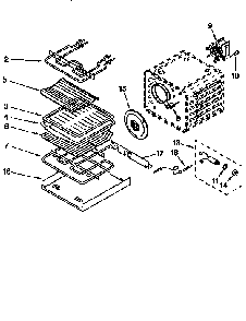 Internal Oven Diagram and Parts List for KEBS107DBAL1  KitchenAid Wall Oven