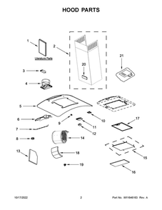 Hood Parts Diagram and Parts List for WVI75UC6DS5  Whirlpool Bath & Ventilation Fan