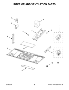 04 - Interior And Ventilation Parts Diagram and Parts List for YMMMS4230PZ00  Whirlpool Microwave