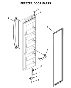 Freezer Door Parts Diagram and Parts List for 10641133710  Kenmore Refrigerator