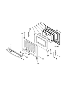 Door Parts Diagram and Parts List for WFE905C0ES0  Whirlpool Range