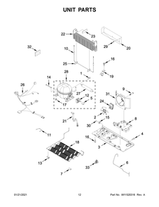 Unit Parts Diagram and Parts List for WRF555SDFZ12  Whirlpool Refrigerator