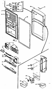 Refrigerator Door Parts Diagram and Parts List for 106M12CS-F  Kenmore Refrigerator