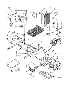 Unit Diagram and Parts List for KSRS22QGBT0  KitchenAid Refrigerator