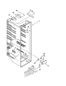 Refrigerator Liner Parts Diagram and Parts List for ED2CHQXVQ03  Whirlpool Refrigerator