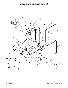 Tub And Frame Parts Diagram and Parts List for KDTM604KBS1  KitchenAid Dishwasher
