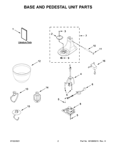 Part Location Diagram of W11445744 Whirlpool PEDESTL