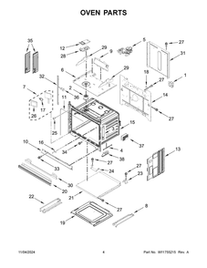 03 - Oven Parts Diagram and Parts List for JMW2430LL04  Whirlpool Microwave Oven Combo