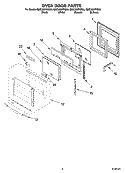 OVEN DOOR PARTS Diagram and Parts List for GMC305PRB00  Whirlpool Microwave Oven Combo
