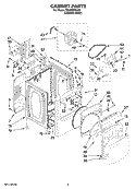 CABINET PARTS Diagram and Parts List for WED6600VU0  Whirlpool Dryer