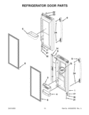 REFRIGERATOR DOOR PARTS Diagram and Parts List for 5GI6FARAF000  Whirlpool Refrigerator