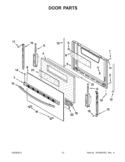 DOOR PARTS Diagram and Parts List for WFG111SVQ1  Whirlpool Range