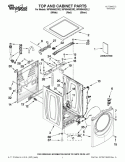 TOP AND CABINET PARTS Diagram and Parts List for WFW94HEXR2  Whirlpool Washer