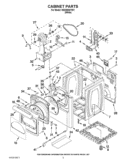 CABINET PARTS Diagram and Parts List for WED8600YW1  Whirlpool Dryer