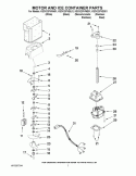 MOTOR AND ICE CONTAINER PARTS Diagram and Parts List for KSCK23FVMS01  KitchenAid Refrigerator