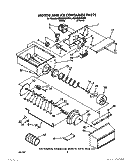 MOTOR AND ICE CONTAINER Diagram and Parts List for 4ED25DQXVW01  Whirlpool Refrigerator