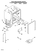 TUB AND FRAME PARTS Diagram and Parts List for DU1101XTPS8  Whirlpool Dishwasher