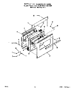 Oven Door Diagram and Parts List for 1633*2A  Roper Range