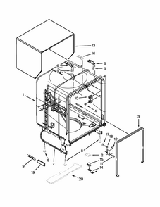 Tub And Frame Parts Diagram and Parts List for IUD7070DS2  Whirlpool Dishwasher