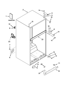Cabinet Parts Diagram and Parts List for WRT371SZBW01  Whirlpool Refrigerator