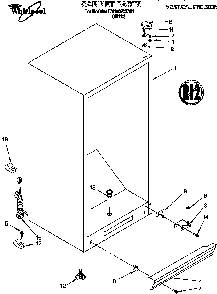 Cabinet Diagram and Parts List for EV150NXEW00  Whirlpool Freezer