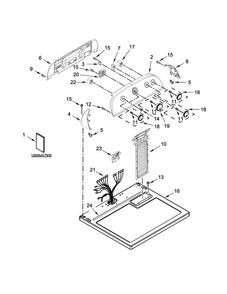 Top And Console Parts Diagram and Parts List for 11075202310  Kenmore Dryer