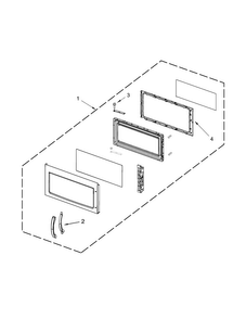 Door Parts Diagram and Parts List for WMH31017AB3  Whirlpool Microwave