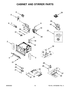 Cabinet And Stirrer Parts Diagram and Parts List for WOC54EC7HS20  Whirlpool Microwave Oven Combo