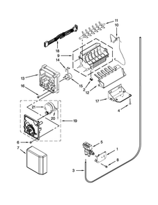 Ice Maker Parts Diagram and Parts List for WRS965CIAM01  Whirlpool Refrigerator