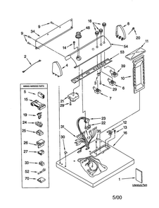 Top And Console Diagram and Parts List for LGQ8000JQ0  Whirlpool Dryer