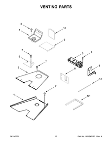 Venting Parts Diagram and Parts List for JGRP636HM01  Whirlpool Range
