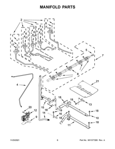 Manifold Parts Diagram and Parts List for WEG750H0HW2  Whirlpool Range