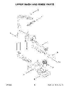 Upper Wash And Rinse Parts Diagram and Parts List for KDFE104KPS1  KitchenAid Dishwasher