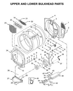 Upper And Lower Bulkhead Parts Diagram and Parts List for CSP2940HQ0  Whirlpool Dryer