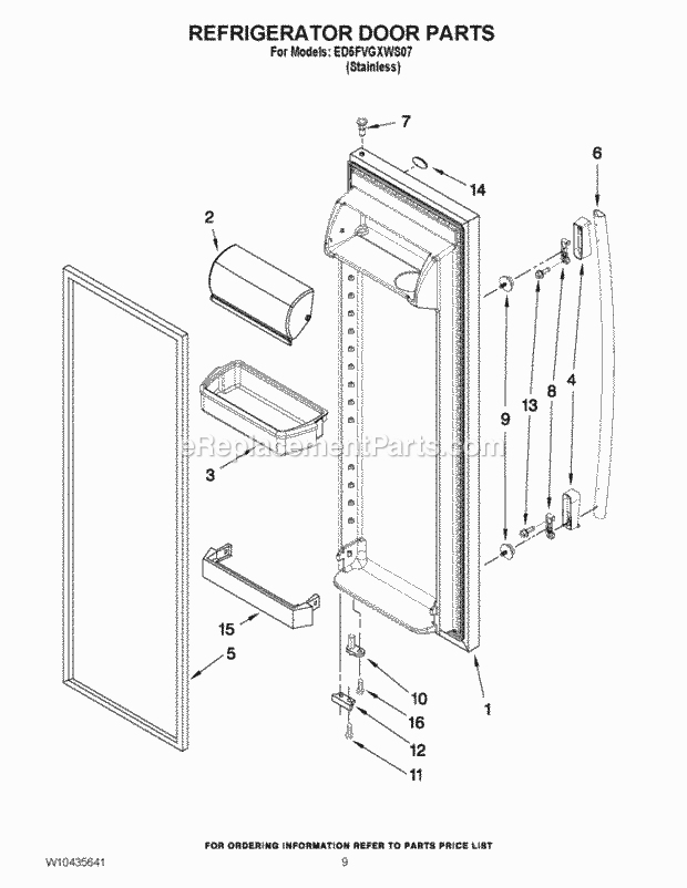 Part Location Diagram of LW10365657 Whirlpool DOR-FIP Stainless Steel