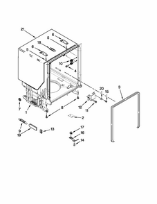 Tub And Frame Parts Diagram and Parts List for 66513023K110  Kenmore Dishwasher