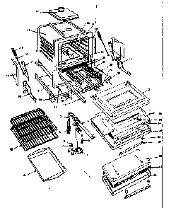 Oven And Broiler Parts List Diagram and Parts List for 1553546700  Kenmore Range