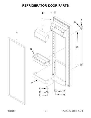 Refrigerator Door Parts Diagram and Parts List for IRS335SDHM00  Whirlpool Refrigerator