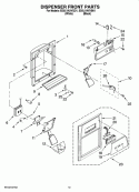 DISPENSER FRONT PARTS Diagram and Parts List for ED5LVAXVB01  Whirlpool Refrigerator