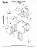 TOP AND CABINET PARTS Diagram and Parts List for 7MWTW5500XW0  Whirlpool Washer