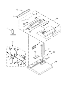 Top And Console Parts Diagram and Parts List for 11076132412  Kenmore Dryer