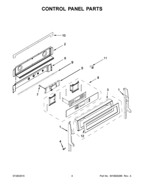 03 - CONTROL PANEL PARTS Diagram and Parts List for YKFID500ESS1  Whirlpool Range
