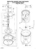 AGITATOR, BASKET AND TUB Diagram and Parts List for KAWS750JT2  KitchenAid Washer
