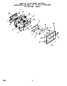 Oven Door Diagram and Parts List for 1395*1A  Roper Range