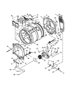Bulkhead Parts Diagram and Parts List for WGD9500EW0  Whirlpool Dryer