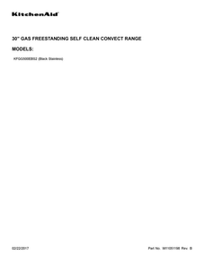 Cover Sheet Diagram and Parts List for KFGG500EBS2  KitchenAid Range