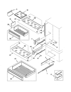 Refrigerator Shelf Parts Diagram and Parts List for KBLP36FMS01  KitchenAid Refrigerator
