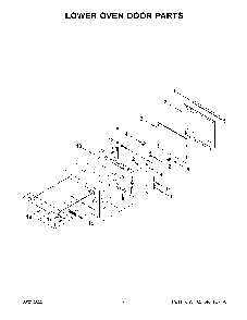 Lower Oven Door Parts Diagram and Parts List for KODE900HSS20  KitchenAid Wall Oven